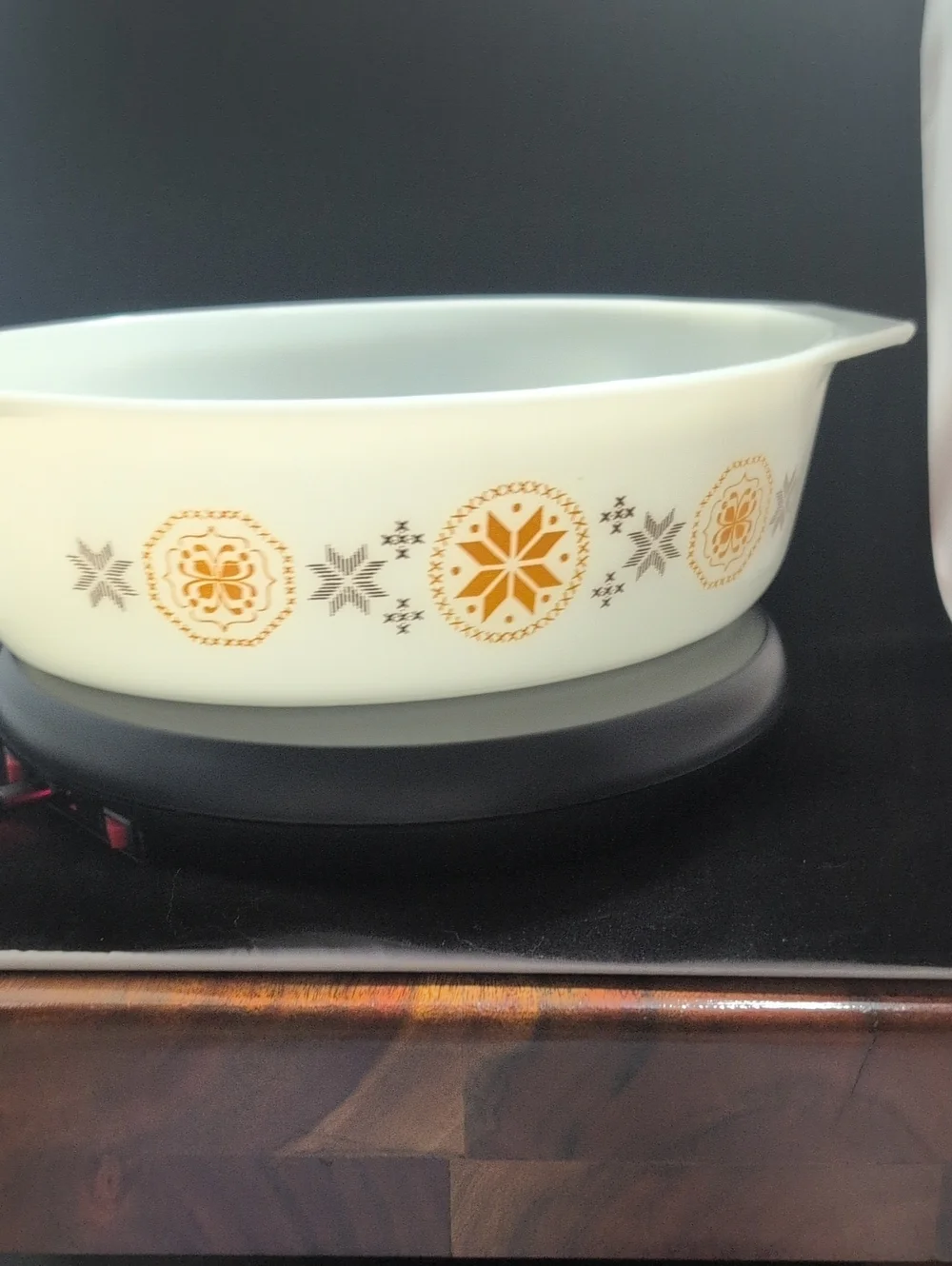 Pyrex Vintage Oval Bowl Town And Country Pattern.